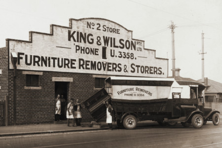 old moving truck and depot